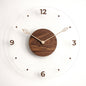 Solid Wood Acrylic Glass Home Living Room Wall Clock Decoration