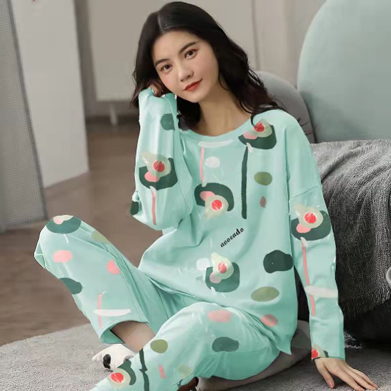 Womens Pajamas Set Cartoon Print Lounge Sets