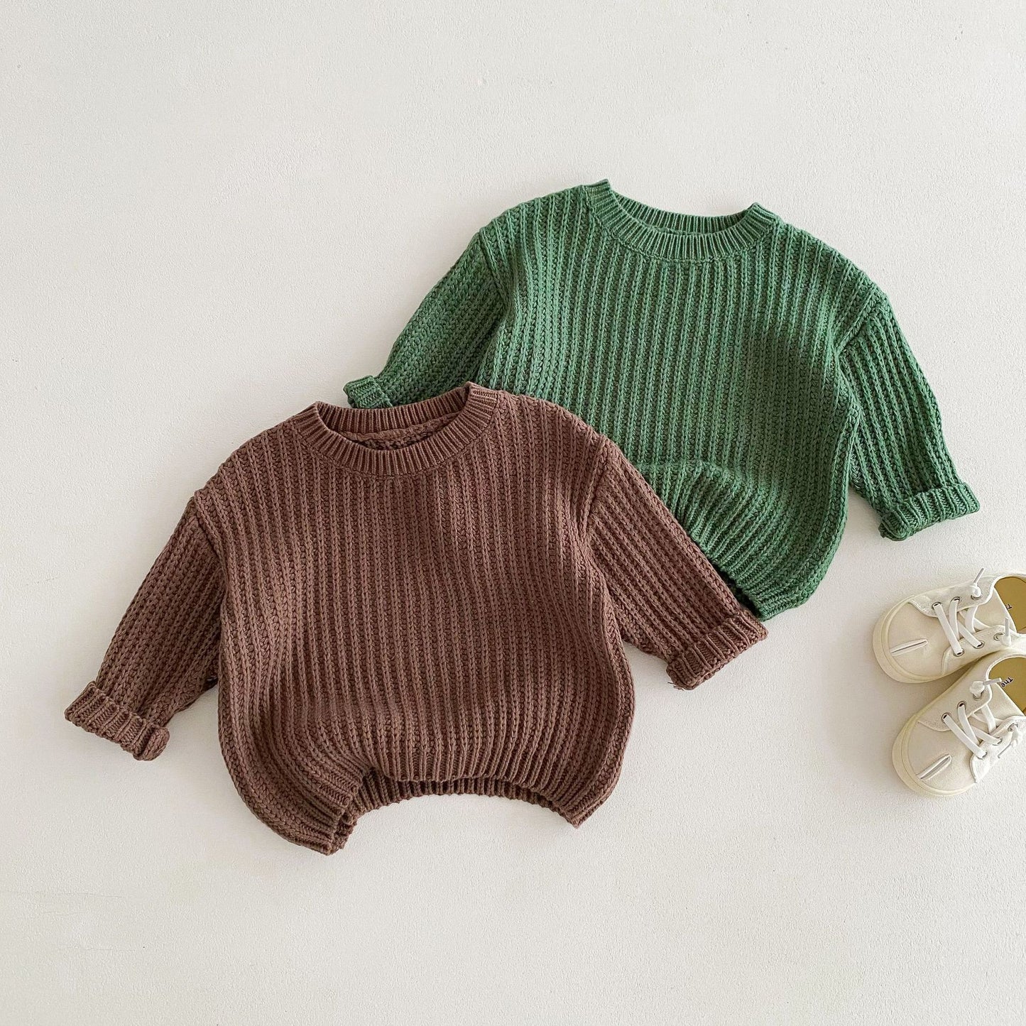 Handmade Thick Needle Kids' Sweater Pullover Sweater