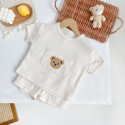 Babies Simple Bear Top Shorts