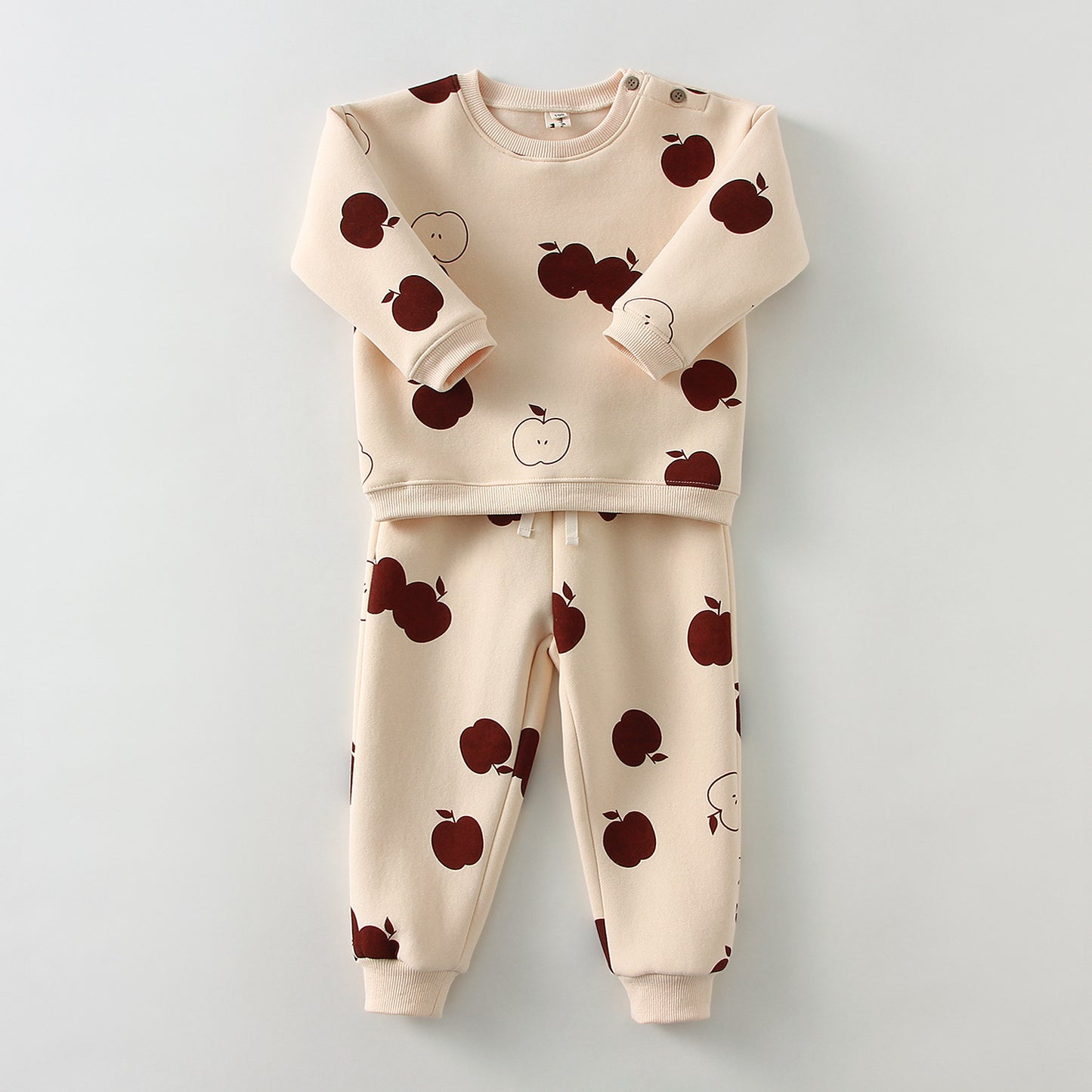 Baby Printed Fleece Pullover Pants Casual Suit