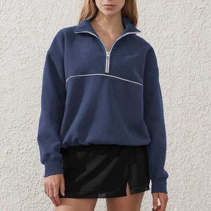 Half-Zipper Sports Sweaters Women's