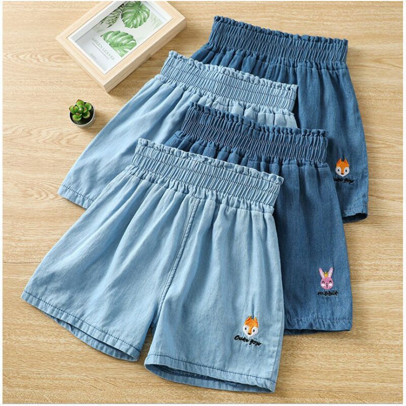 Girls' Middle-aged Children's Shorts Western Style New Jeans