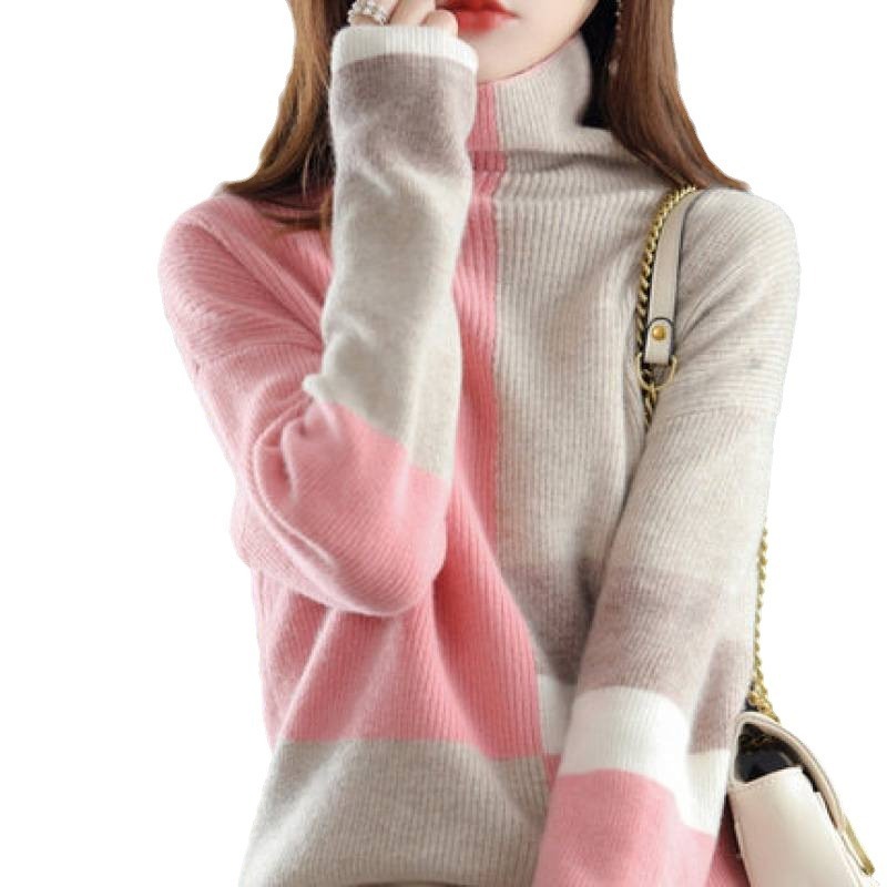 Loose Slimming Laid-back Style Knitted Bottoming Shirt Turtleneck Sweater