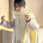 Pure Color Thickened Garland Scarf