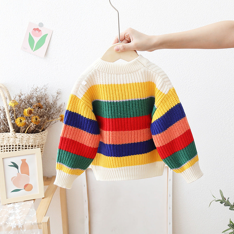 Baby Loose Striped Knitted Pullover