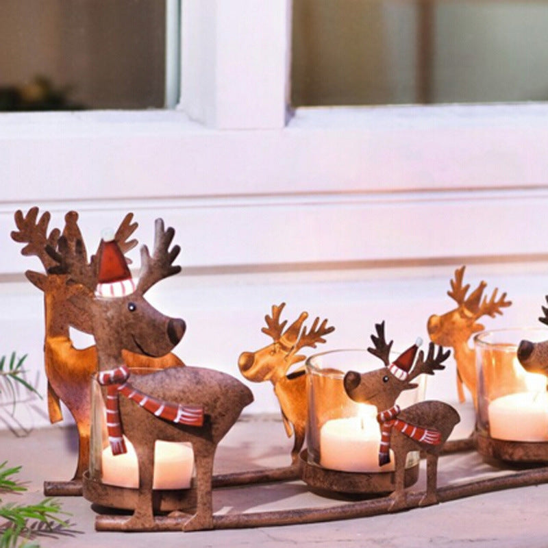 Decoration Shooting Candle Elk Pulling Car Candle Cup