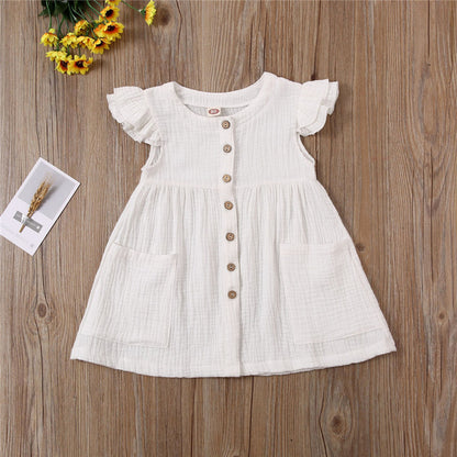 Girls short sleeve cotton dress