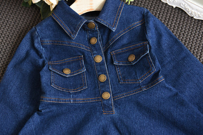 Denim Dress For Middle And Small Girls