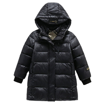 Fashion Girls Down Jacket Mid-length Thickened