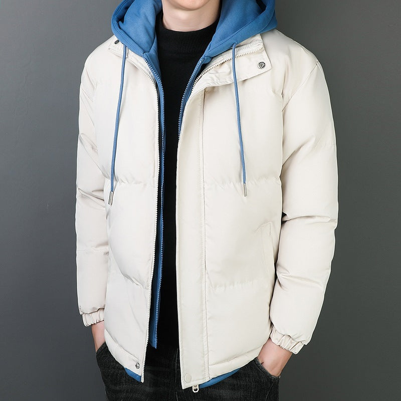 Mens Two-piece Windproof Warm Hooded Cotton Jacket