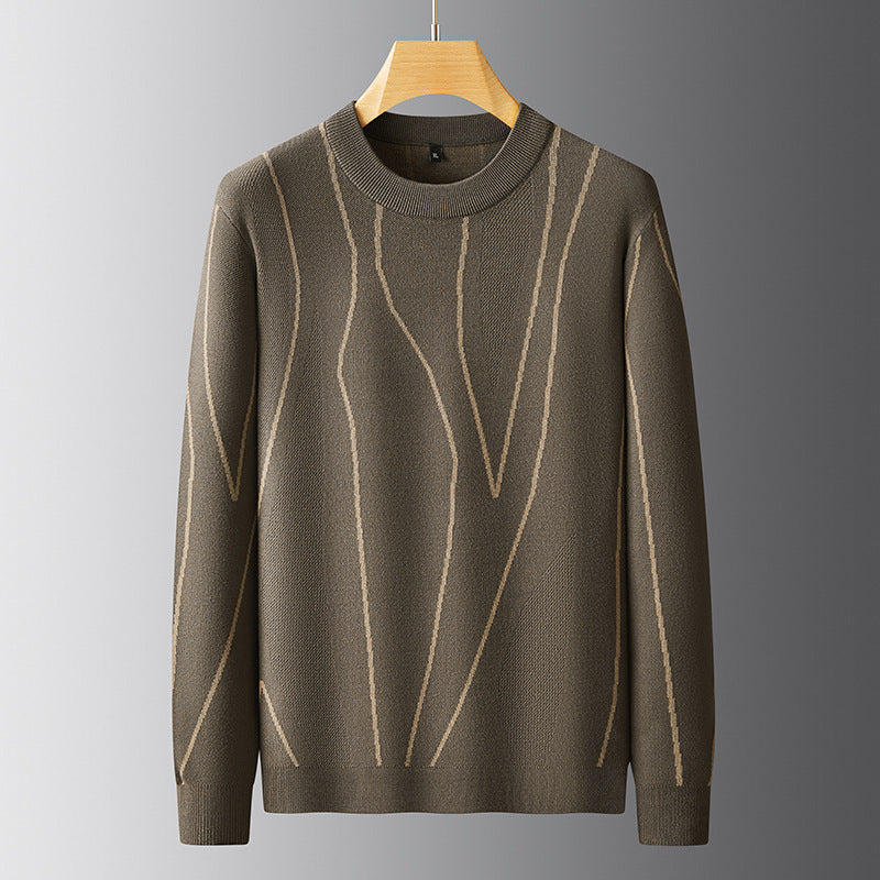 Mens Round Neck Light Loose Sweater