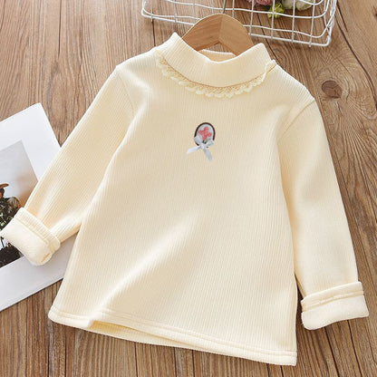 Girls Fleece-lined Warm Bottoming Fleece Shirt