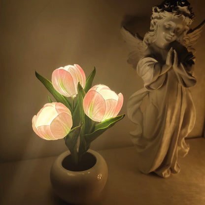 LED Tulip Night Light Simulation Flower Table Lamp