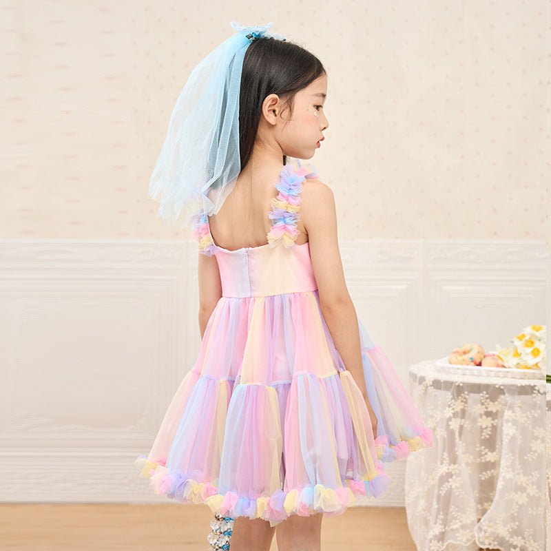 Girls' Fashionable Stylish Lace Tulle Tutu Dress