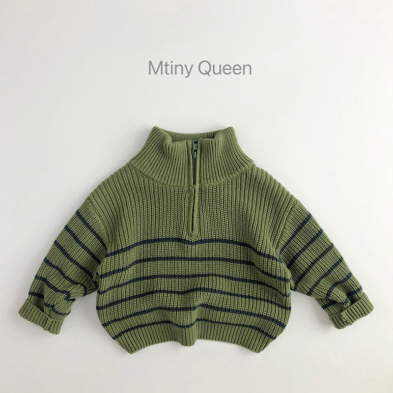 Kids Half Zipper Pullover Sweater