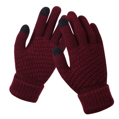 Knitted touch screen gloves