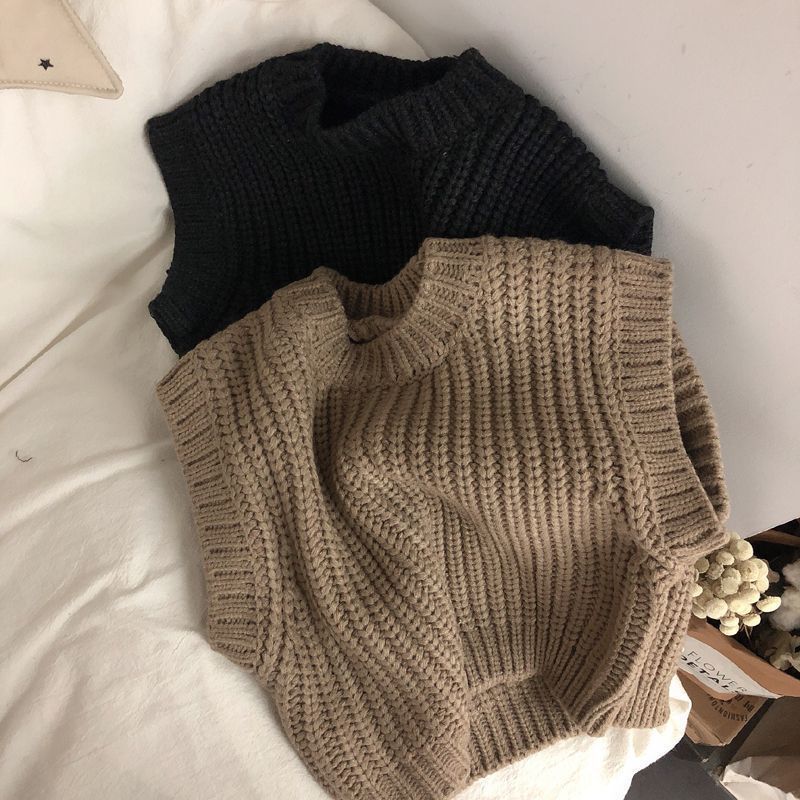 Thick Stripe Thickened Wool Vest Spring And Autumn Sweater