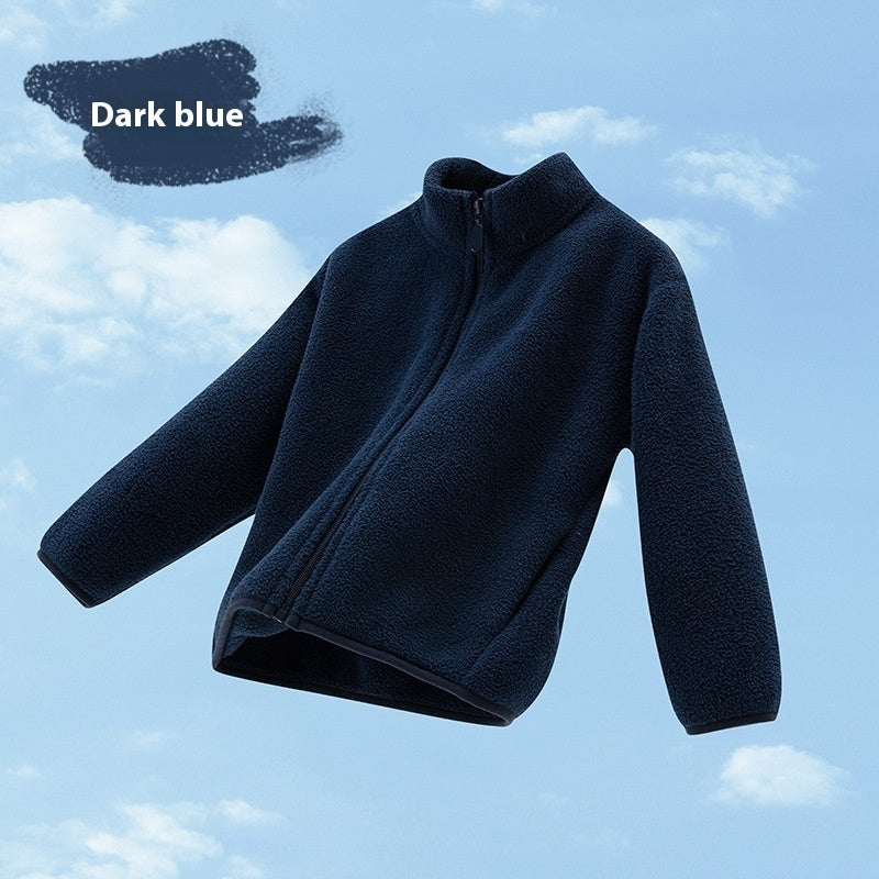 Plush Stand Collar Kids' Overcoat Warm