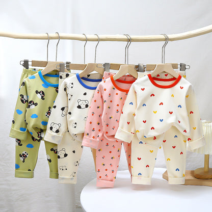 Children's Pajama Set Cotton For Baby Underwear Boys' Home Wear Girls' Long Johns Top & Bottom