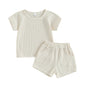 Waffle Short-sleeved Shorts Two-piece Baby Clothes Comfort And Casual