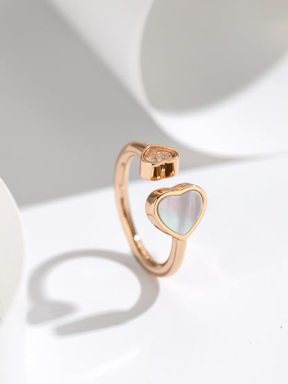 Love Happy stone Open Ring Couple