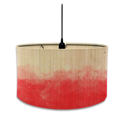 European Watercolor Gradient Printing Abstract Bamboo Lampshade