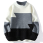 Mens Round Neck Fashion Loose Sweater