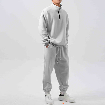 Men's Wide Fleece Long Sleeve Sweatshirt Sweatpants