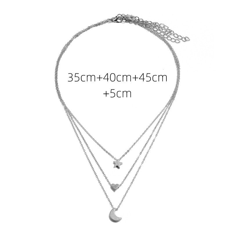 Shang Multi-layer Star Moon Love Pendant Necklace