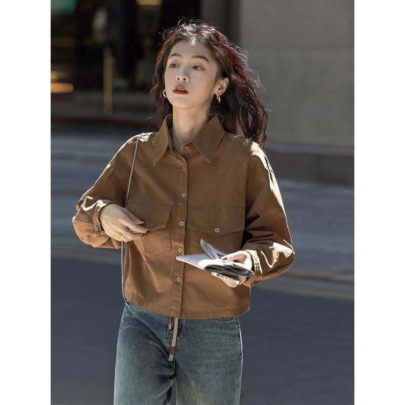 Coat Design Sense Hong Kong Style Top Vintage Long Sleeve Shirt