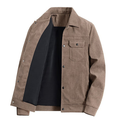 Corduroy Coat Men's Labor Jacket Fleece-lined