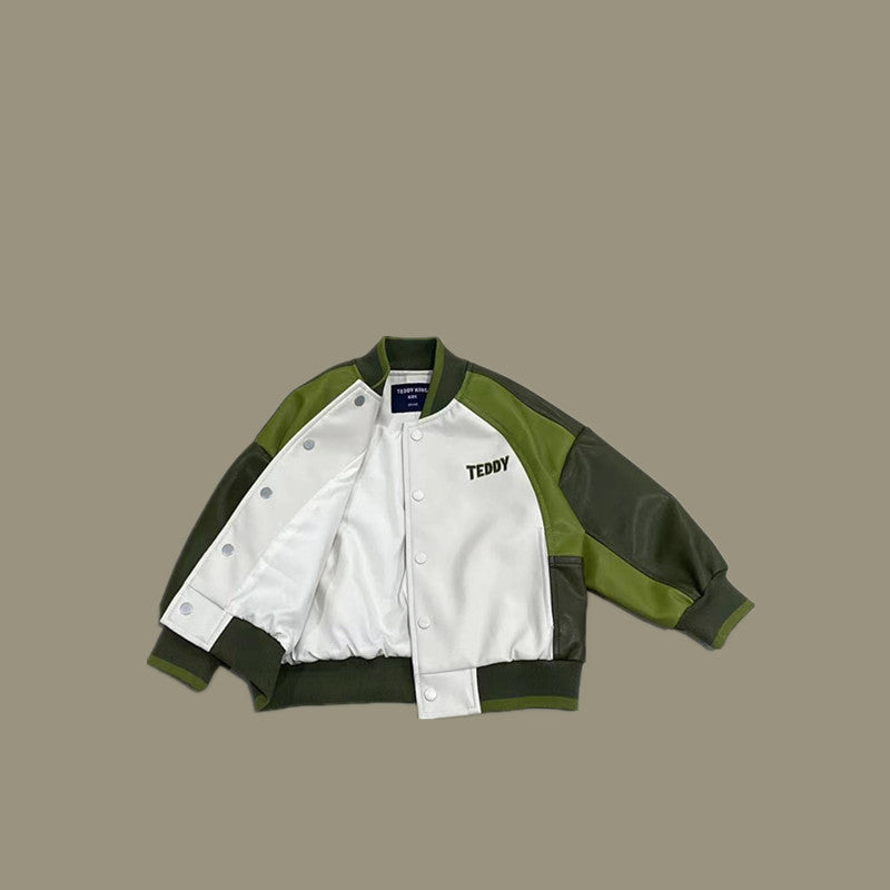 Fashion Colorblock Boys' Baseball Jacket