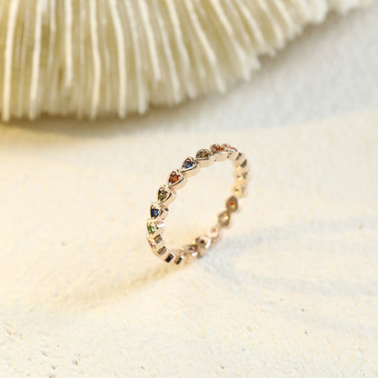 Fashion Copper Inlaid Zircon Love Ring