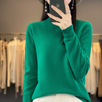 Turtleneck Pullover Women's Solid Color Loose Bottoming Sweater