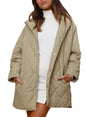 Diamond Quilted Hooded Lightweight Jacket For Women