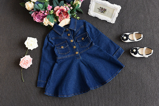 Denim Dress For Middle And Small Girls