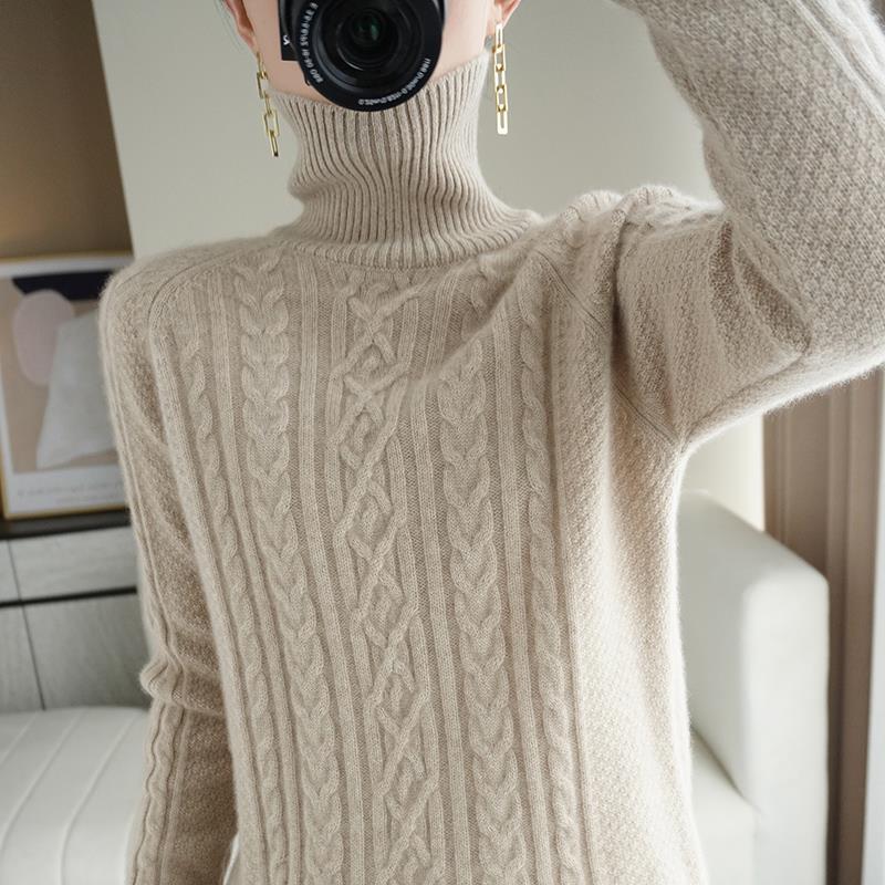 Womens High Neck Knitted Sweater