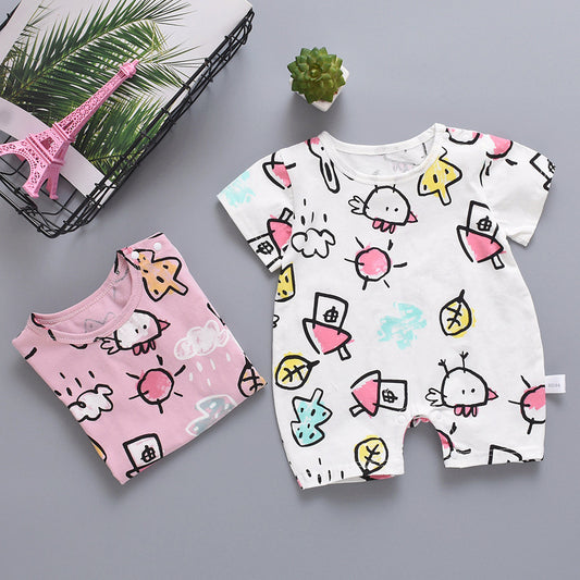 Cartoon Baby Short Sleeve Romper