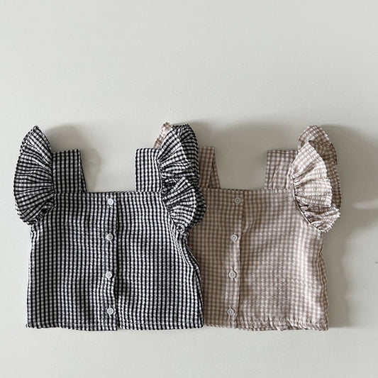 Girl Baby Plaid Clothes Suit