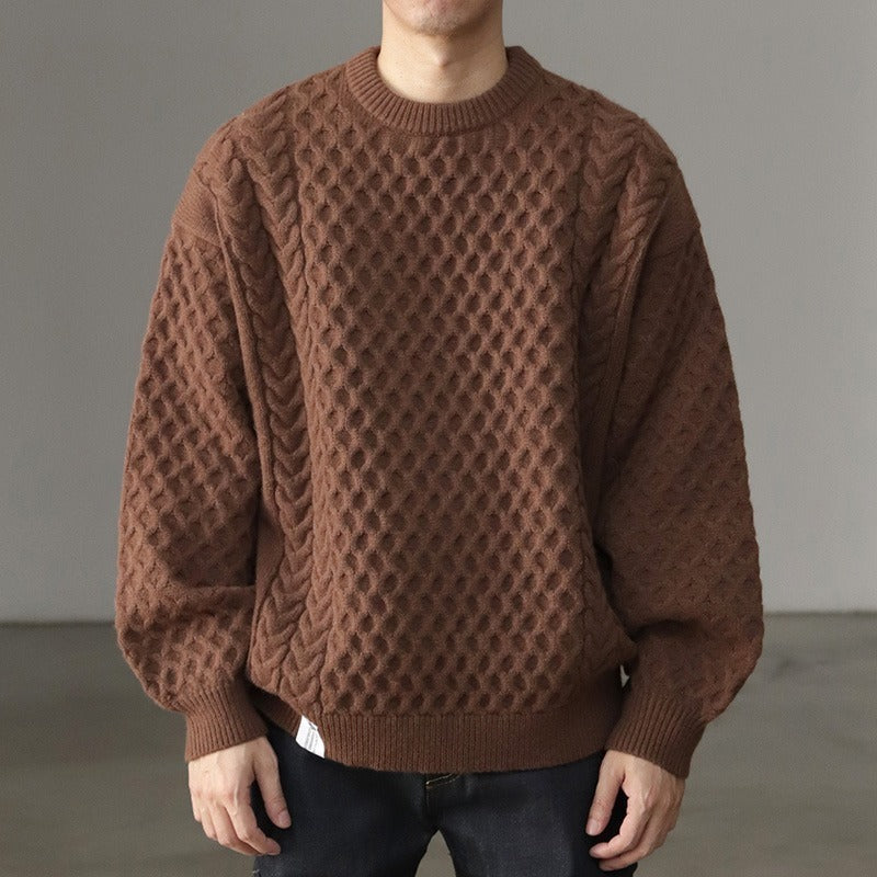 Mens Thickened Knitting Retro Lantern Sweater