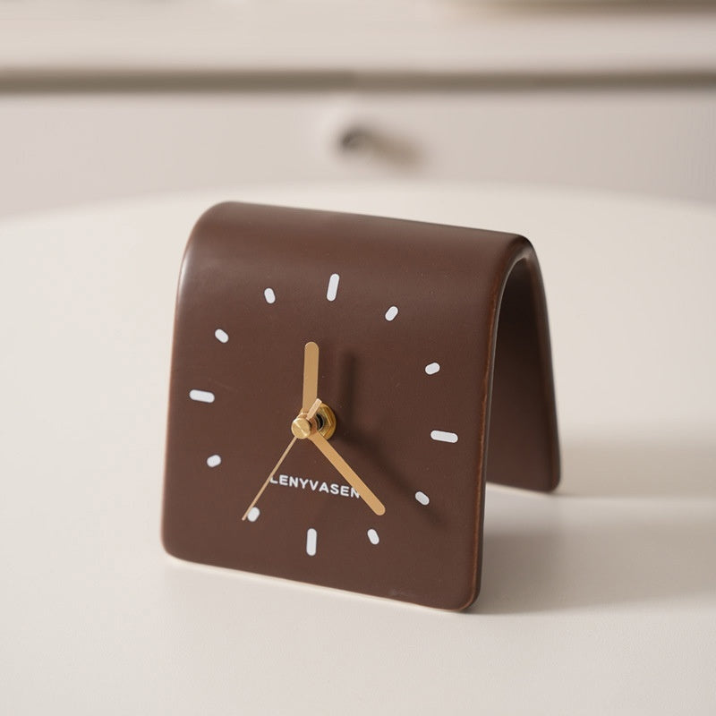 Creative Table Ceramic Clock Simple Clock Home Ornaments