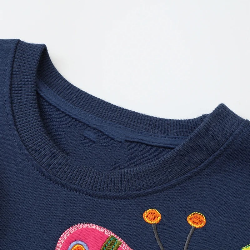 Girls' Cartoon Sweater Casual Long-sleeved Top