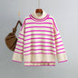 Womens Loose Casual Striped Turtleneck Sweater