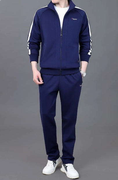 High-end Cotton Sweater Stand Collar Two-piece Suit