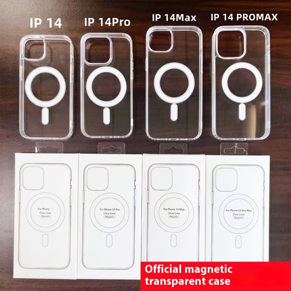 PC Transparent Magnetic Wireless Charger Protective Phone Case