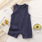 Baby Solid Color Breathable Cotton Jumpsuits