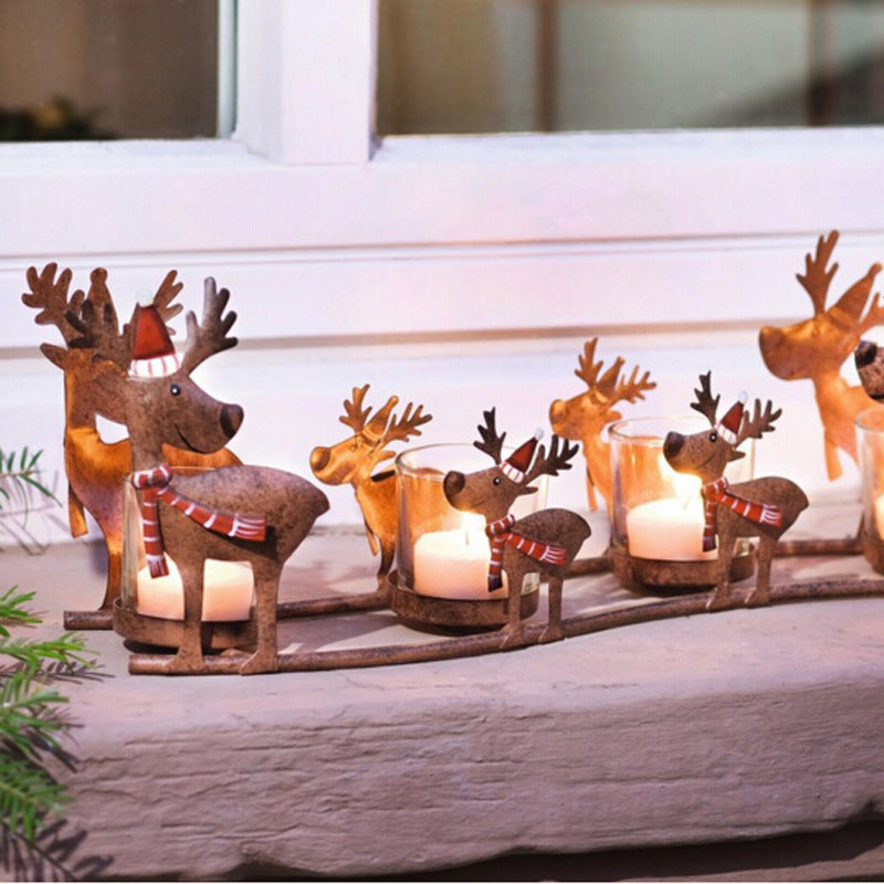 Decoration Shooting Candle Elk Pulling Car Candle Cup