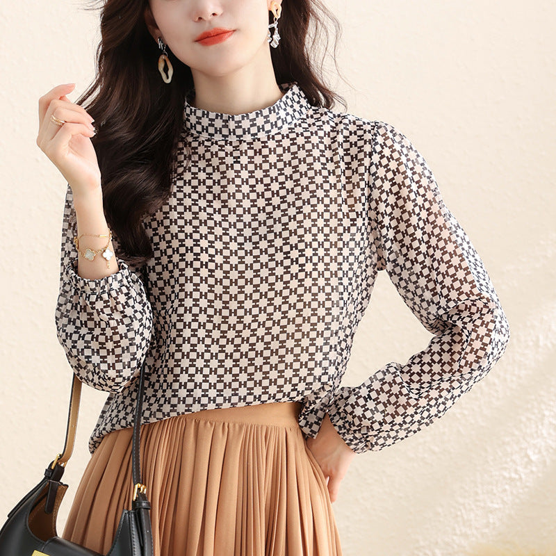 All-matching Loose Belly-covering Chiffon Shirt Top