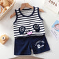 New Vest Suit Cotton Sleeveless Boy Summer Clothing Vest Two-piece Set Wholesale